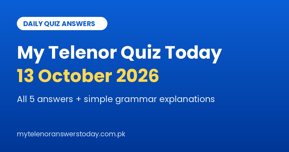 My Telenor quiz answers for 13 October 2026